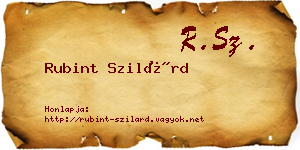 Rubint Szilárd névjegykártya
