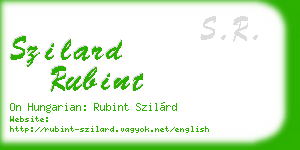 szilard rubint business card
