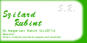 szilard rubint business card